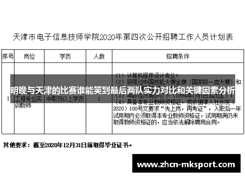 明晚与天津的比赛谁能笑到最后两队实力对比和关键因素分析